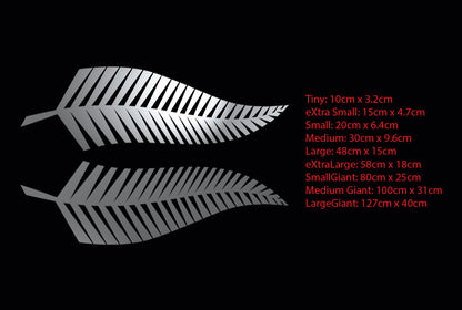 Silver Fern Pair New Zealand Symbol Car Boat Decal Sticker Cast vinyl — product photo