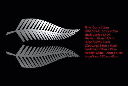 Silver Fern Pair New Zealand Symbol Car Boat Decal Sticker Cast vinyl — product photo