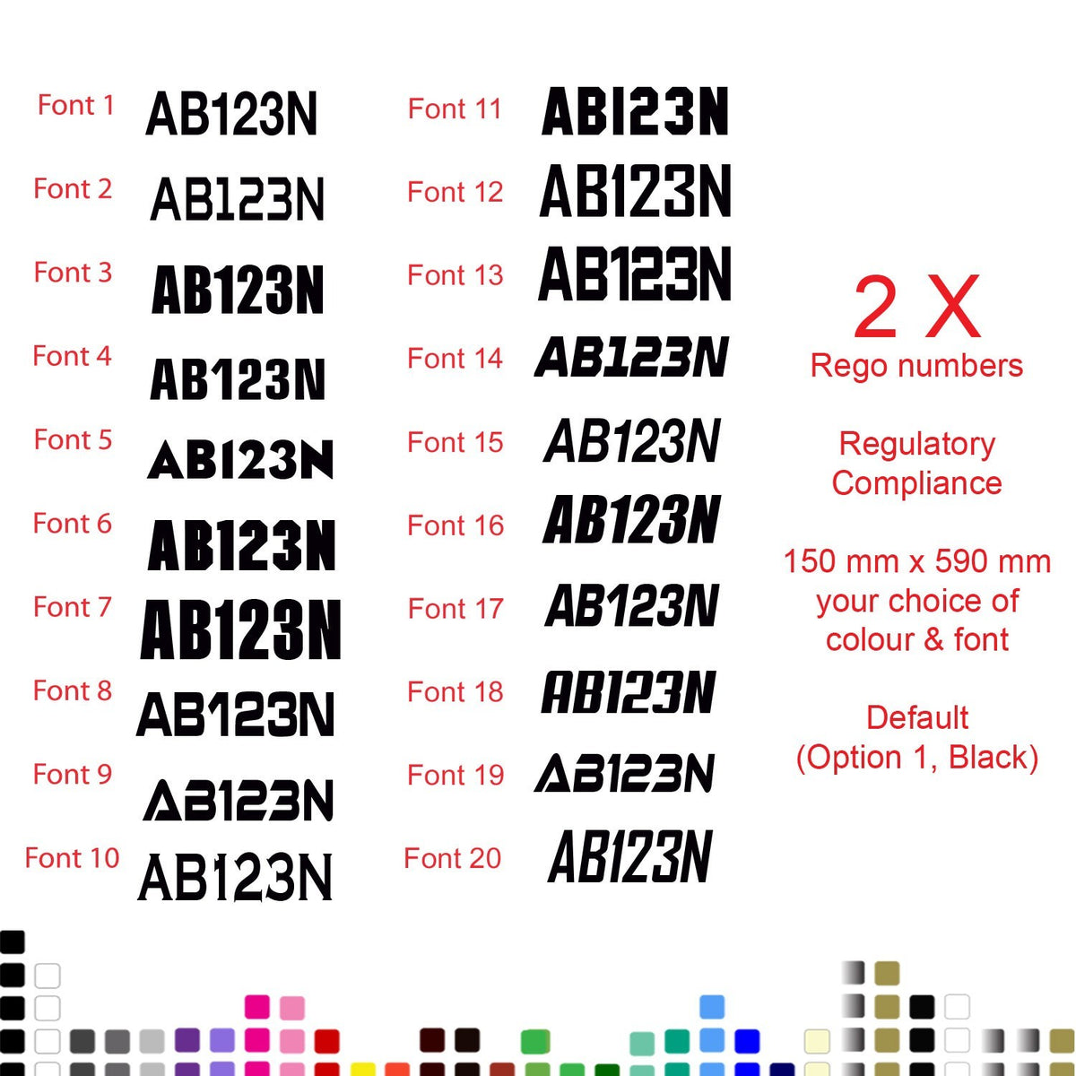 Boat Rego Number Stickers 150mm Registration Decal — product photo