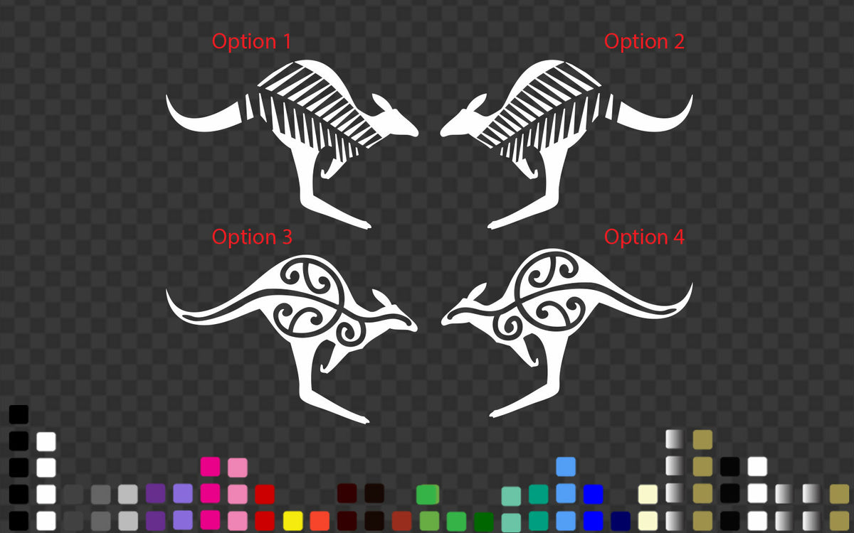 Custom Kangaroo Silver Fern Koru Decal Aussie NZ Car Ute Sticker Outdoor Vinyl — product photo