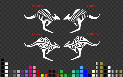 Custom Kangaroo Silver Fern Koru Decal Aussie NZ Car Ute Sticker Outdoor Vinyl — product photo