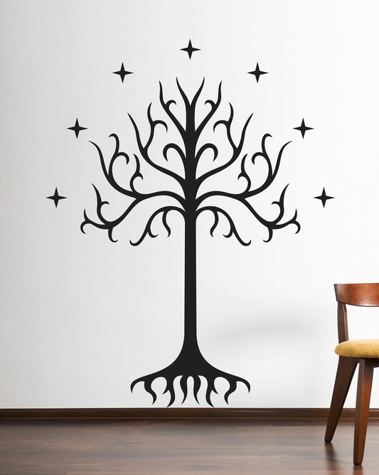Tree of Gondor Lord of the Rings LOTR Decal Vinyl Car Window Wall Decal Sticker — shown applied