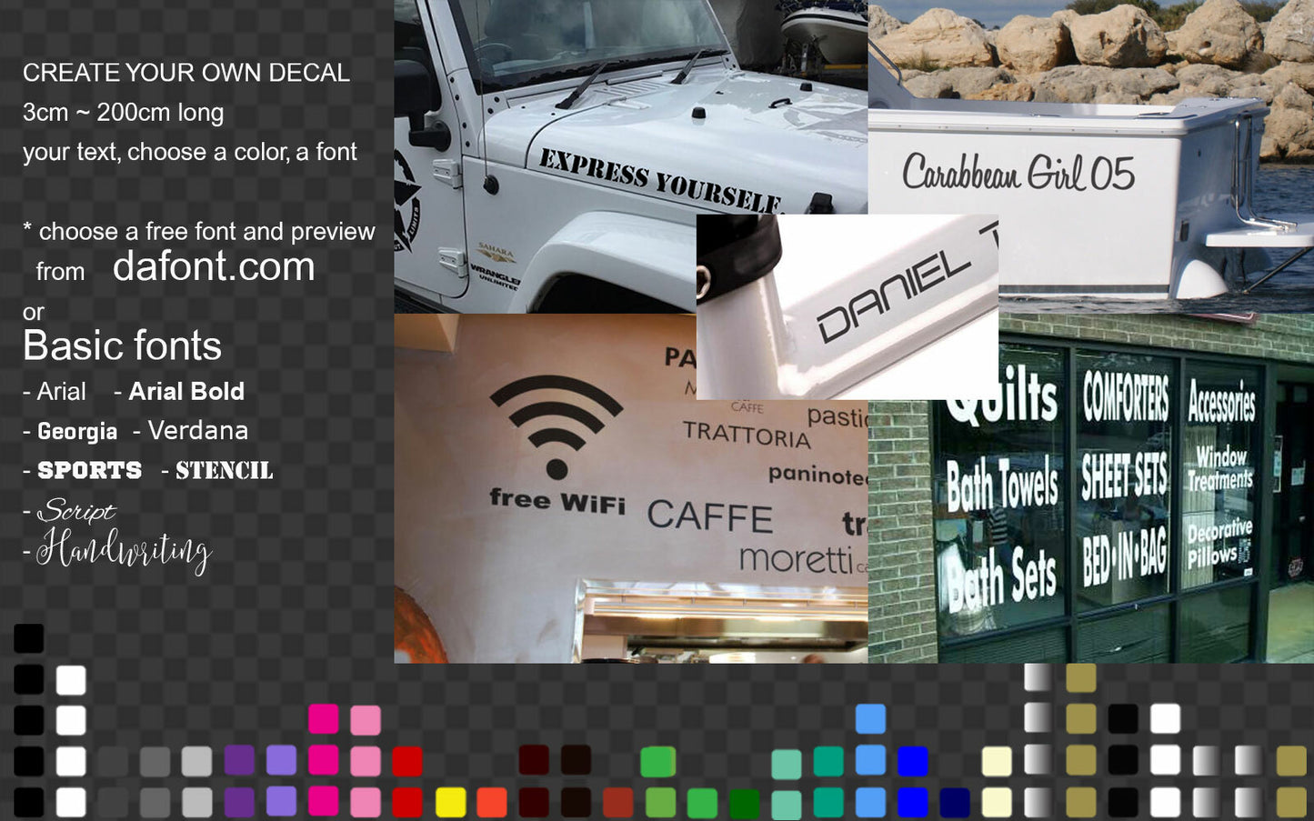 Personalised Vinyl Decals - Custom Name & Text Stickers for Cars, Boats ,Shop — product photo