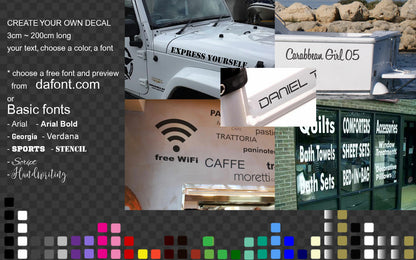 Personalised Vinyl Decals - Custom Name & Text Stickers for Cars, Boats ,Shop — product photo
