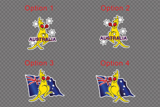 Boxing Kangaroo Flag Car Sticker Decal Australia Day Aussie Pride Spirit Symbol — shown applied