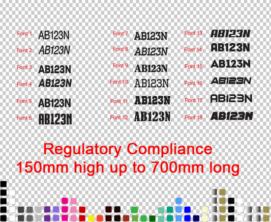 Boat Rego Stickers Registration Decal Marine Vehicle Cast Vinyl 700 x 150mm 15cm by OZ DECO