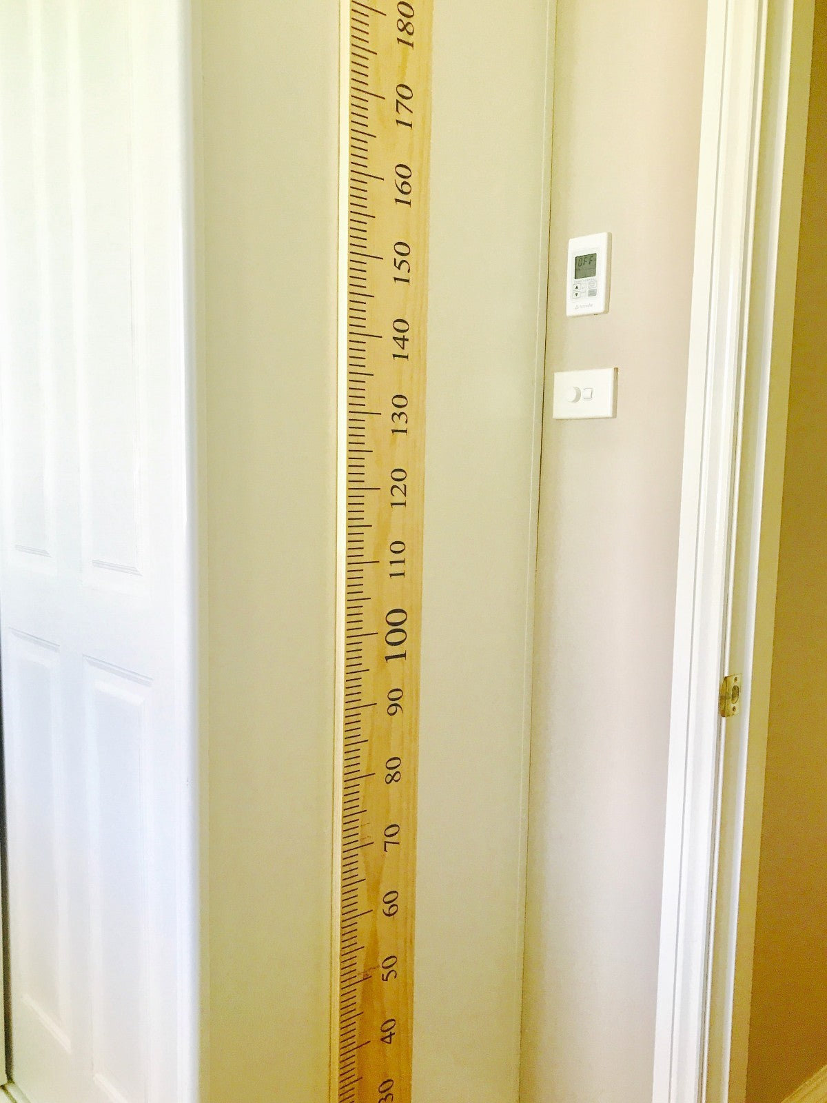 Ruler wall Vinyl decal sticker growth chart DIY wooden vintage height chart — alternative view