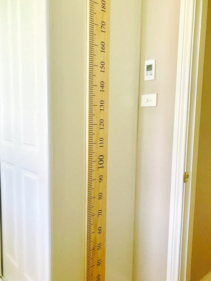 Ruler wall Vinyl decal sticker growth chart DIY wooden vintage height chart — alternative view
