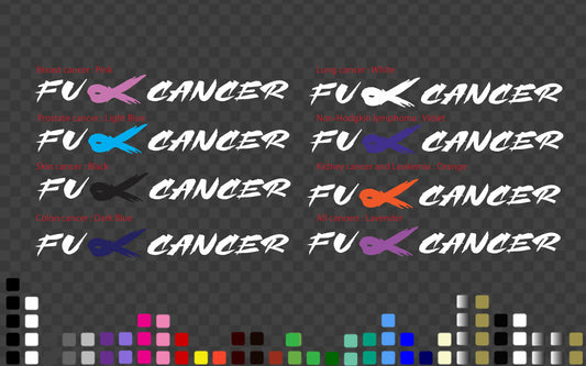 F*ck Cancer Car Banner Decal Windscreen Sticker Breast Prostate Skin Colon — product photo