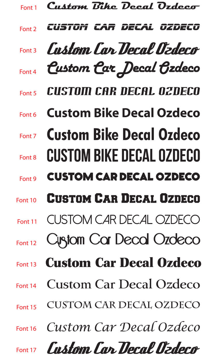 Custom Name Sticker Bike MTB Helmet Motorcycle Frame Decal Vinyl 10-40mm — close-up detail
