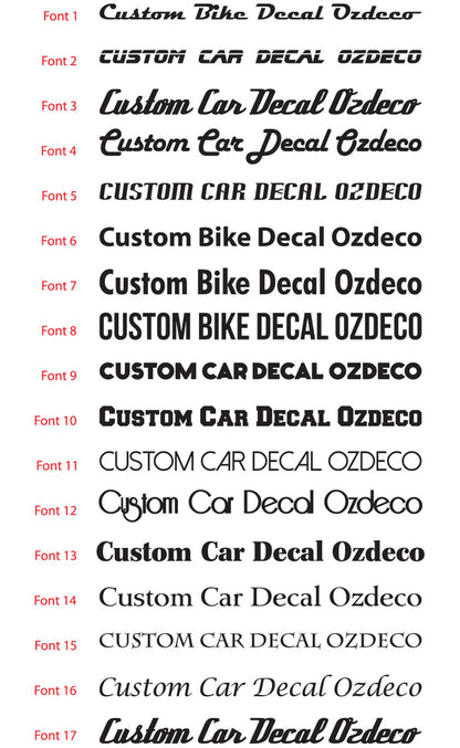 Custom Name Sticker Bike MTB Helmet Motorcycle Frame Decal Vinyl 10-40mm — close-up detail