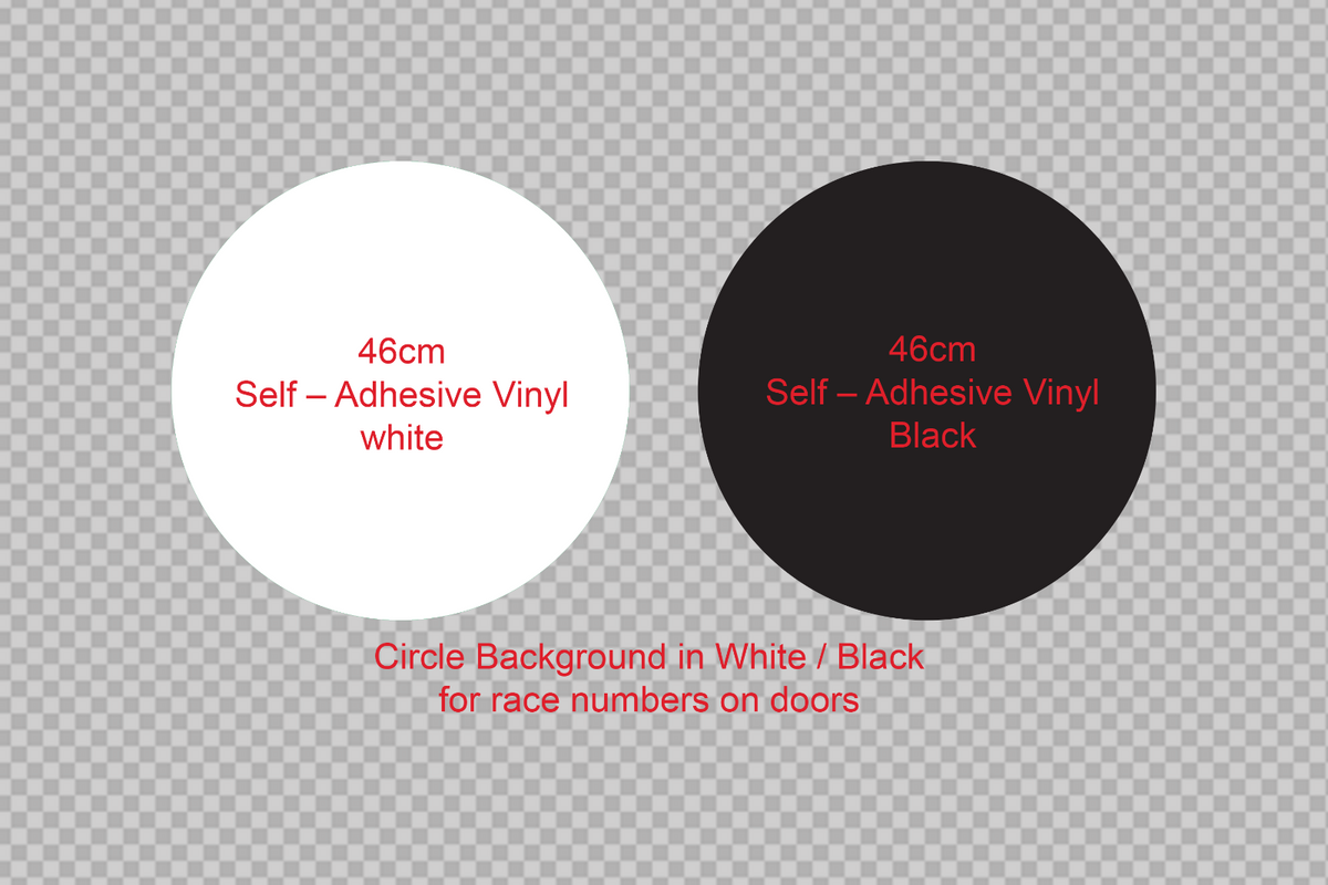 46cm Roundel Race Number Background Sticker Rally Competition Door CAMS approved by OZ DECO