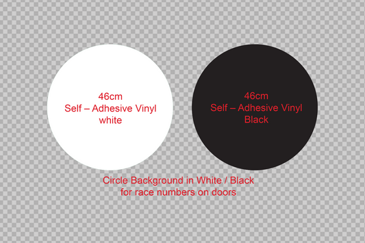 46cm Roundel Race Number Background Sticker Rally Competition Door CAMS approved by OZ DECO
