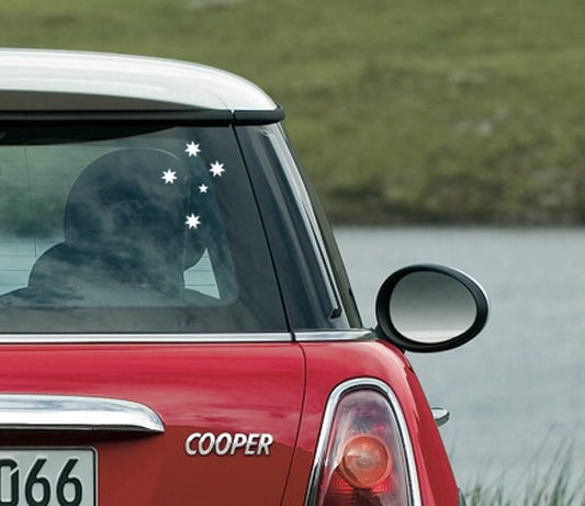 Southern Cross Stars Aussie Sticker Decal Car Window Helmet Laptop Mobile Wall — shown applied