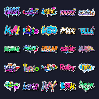 Graffiti name sticker designs from the OZ DECO Graffiti Maker