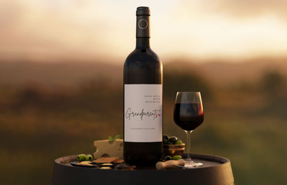 2x Grandparents Wine Label: Pregnancy Announcement Gift, Bubble-Free – view 3
