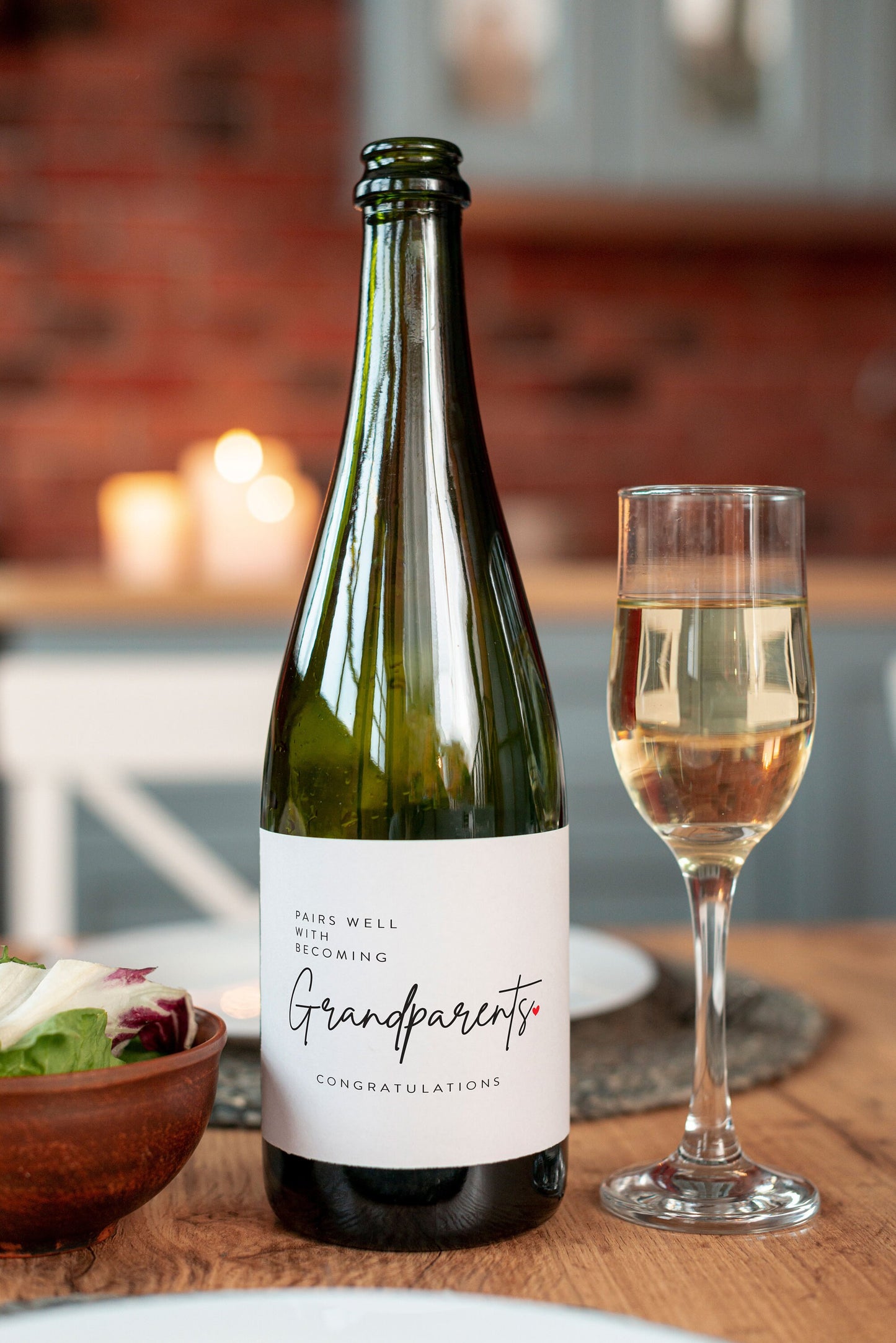 2x Grandparents Wine Label: Pregnancy Announcement Gift, Bubble-Free – view 6