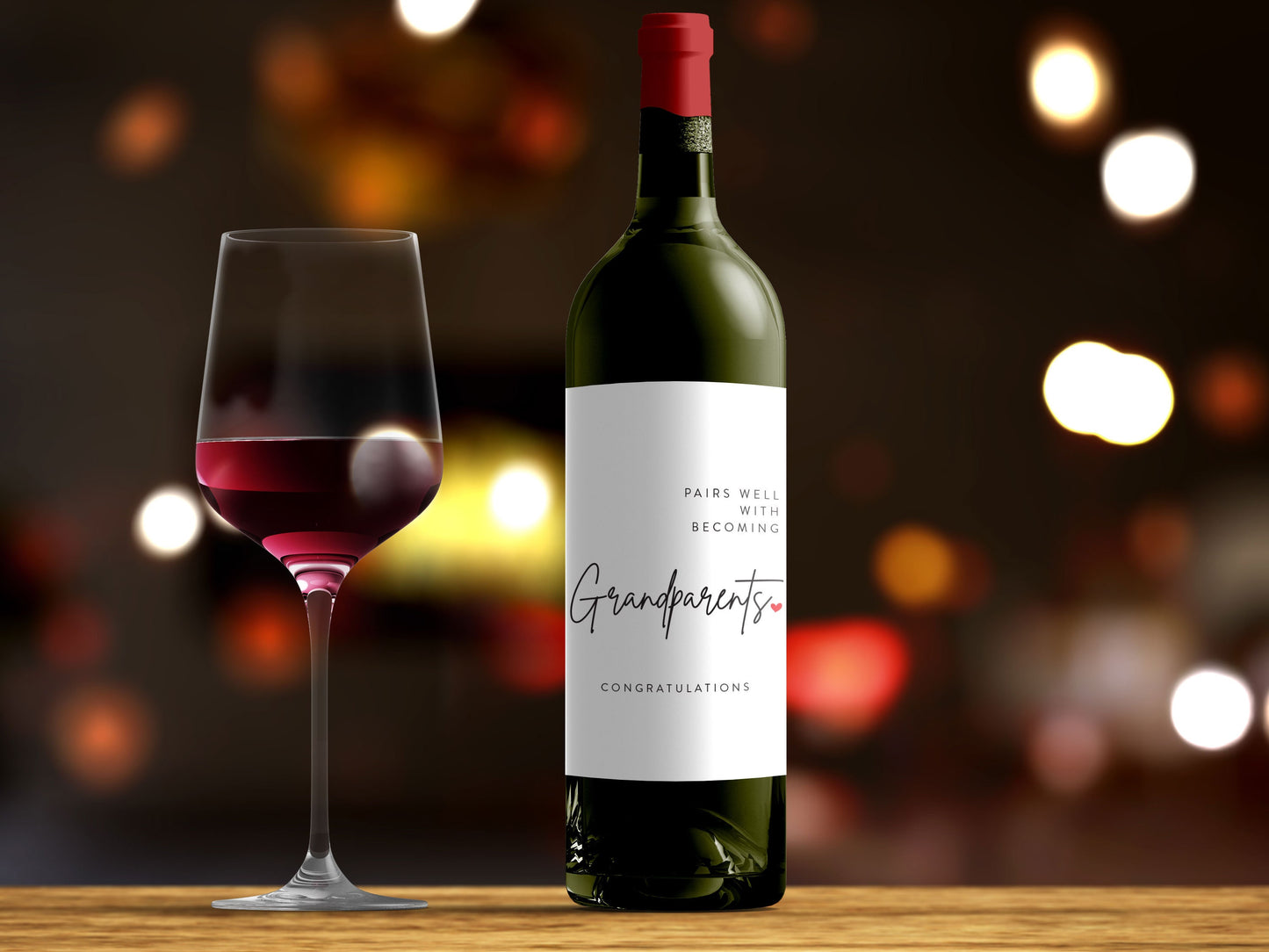 2x Grandparents Wine Label: Pregnancy Announcement Gift, Bubble-Free – view 5
