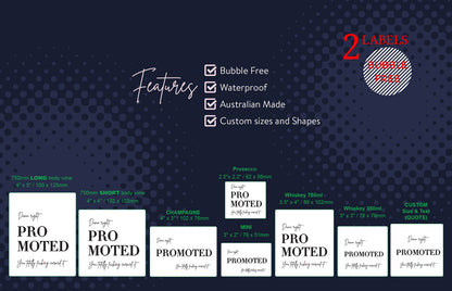 Funny Promotion Wine Label: New Job Gift, Bubble-Free Sticker (Set of 2) – view 3