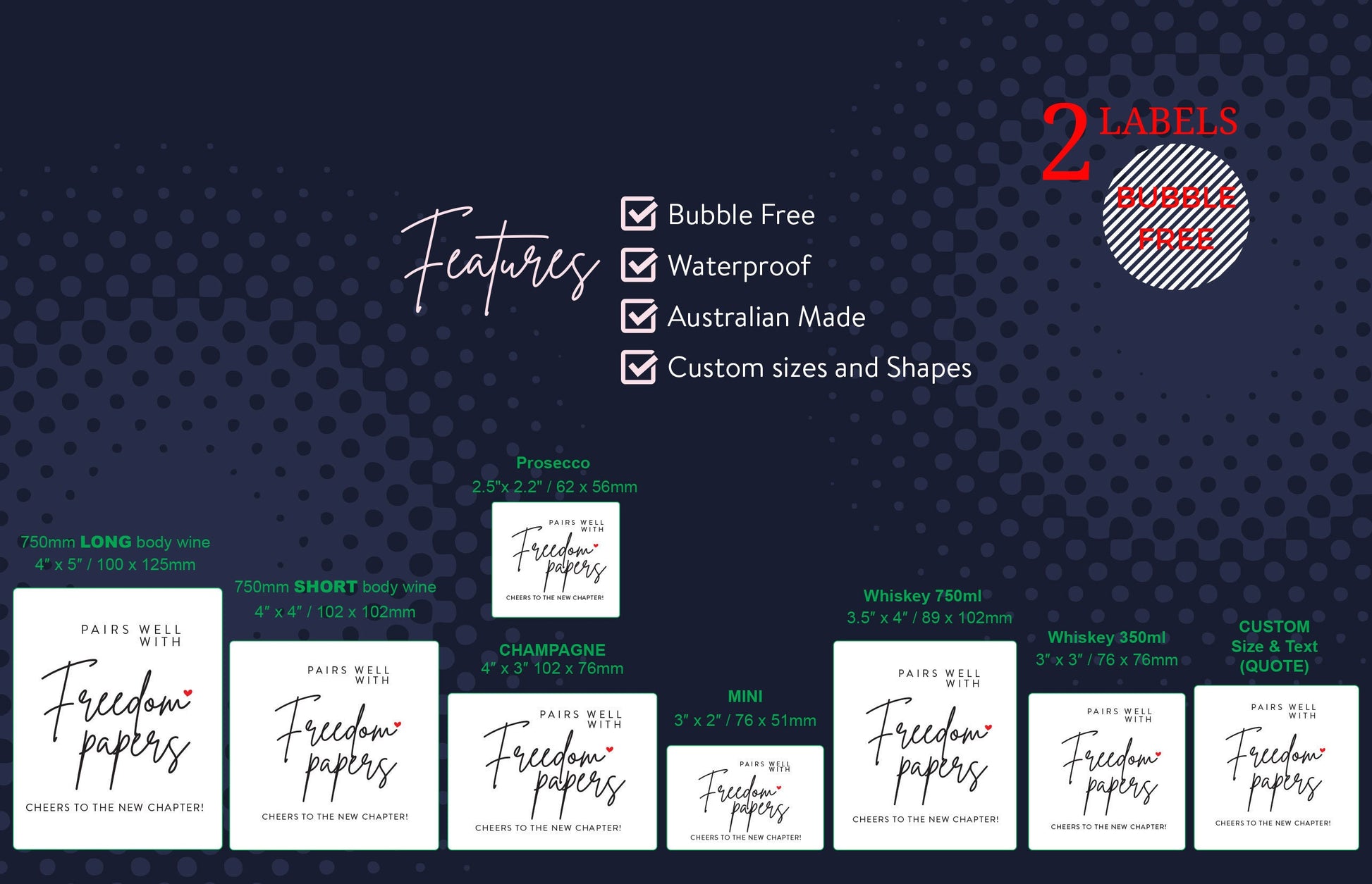 Divorce Wine Label: Pairs Well with Freedom Papers - Funny Celebration Sticker (Set of 2) – view 7