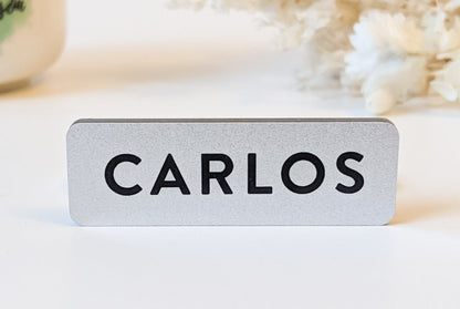 Custom Acrylic Name Badge: Pastel & Metallic, Pin or Magnetic – view 7