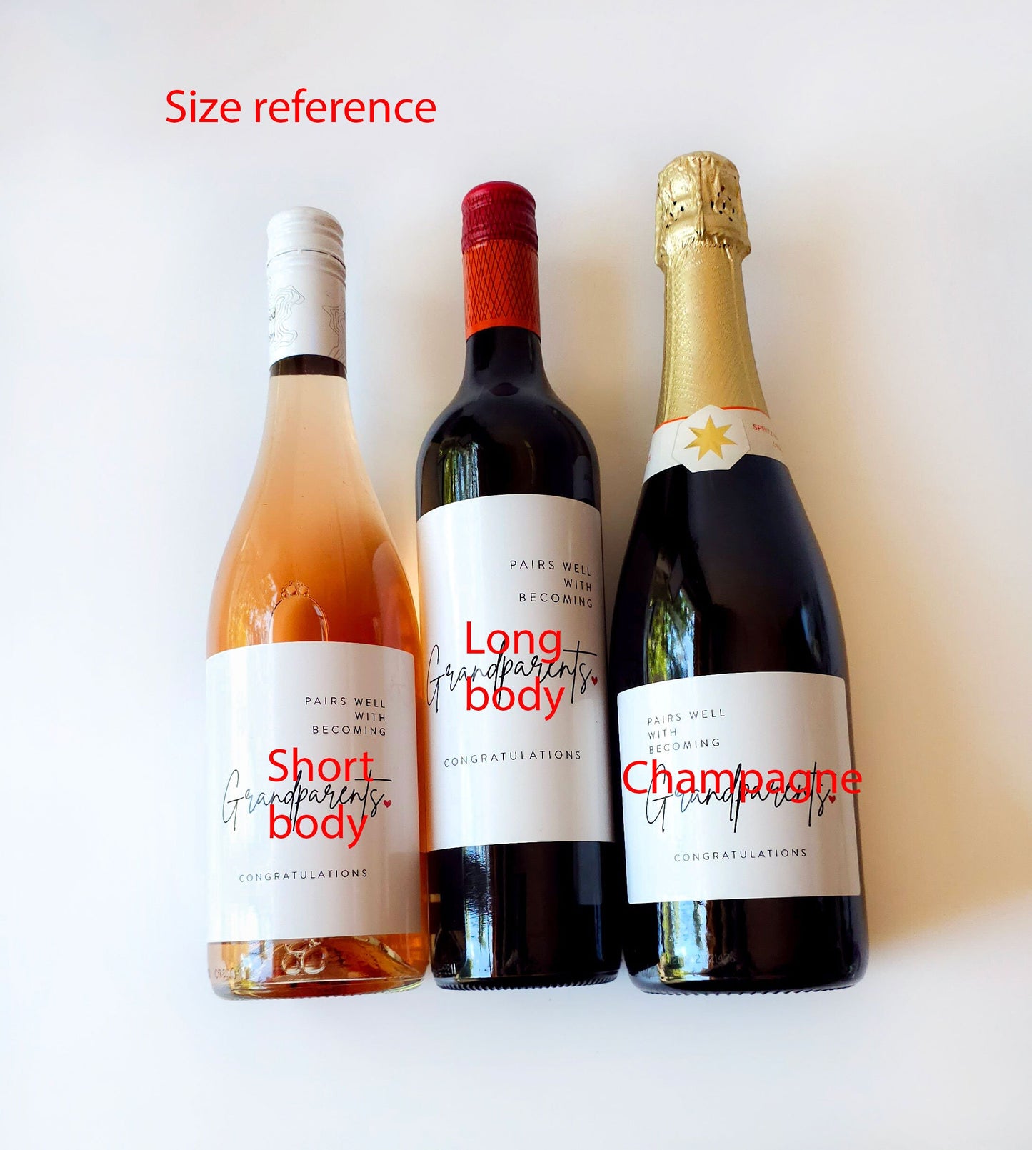 2x Grandparents Wine Label: Pregnancy Announcement Gift, Bubble-Free – view 8