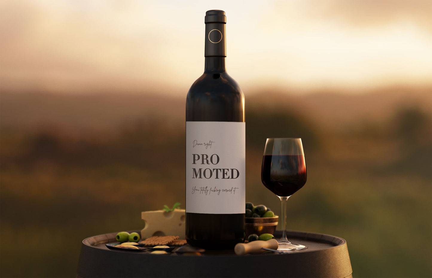 Funny Promotion Wine Label: New Job Gift, Bubble-Free Sticker (Set of 2) – view 4