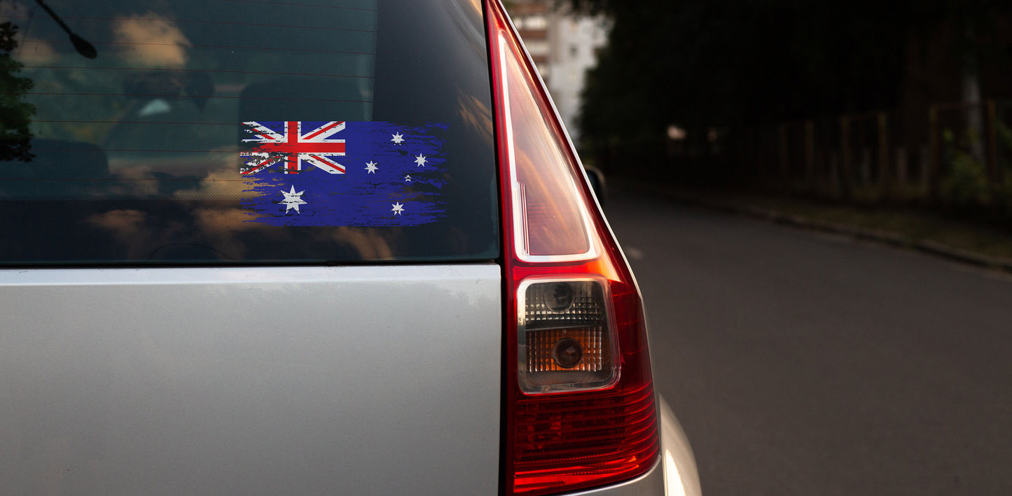 Distressed Australian Flag Decal: Car, Laptop, Helmet Sticker – view 2