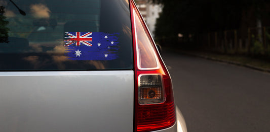 Distressed Australian Flag Decal: Car, Laptop, Helmet Sticker – view 2