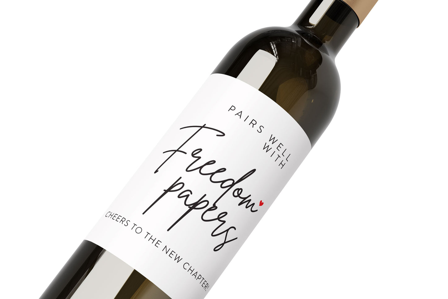 Divorce Wine Label: Pairs Well with Freedom Papers - Funny Celebration Sticker (Set of 2) – view 2