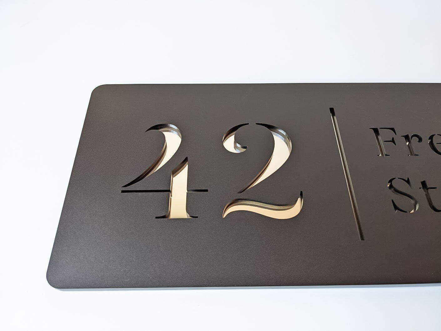 Custom Modern Acrylic House Address Sign: Metallic Colors – view 3