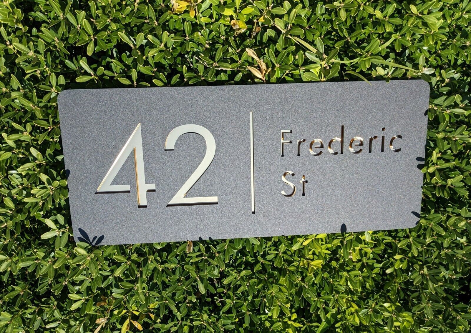 Custom Modern Acrylic House Address Sign: Metallic Colors