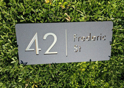 Custom Modern Acrylic House Address Sign: Metallic Colors