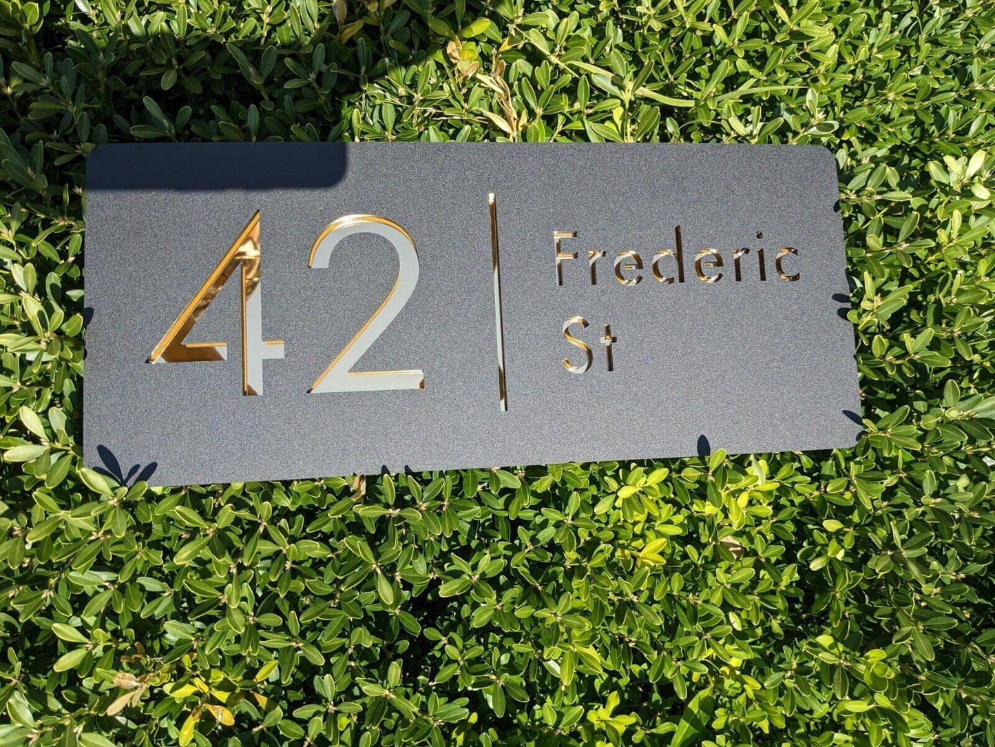 Custom Modern Acrylic House Address Sign: Metallic Colors – view 6