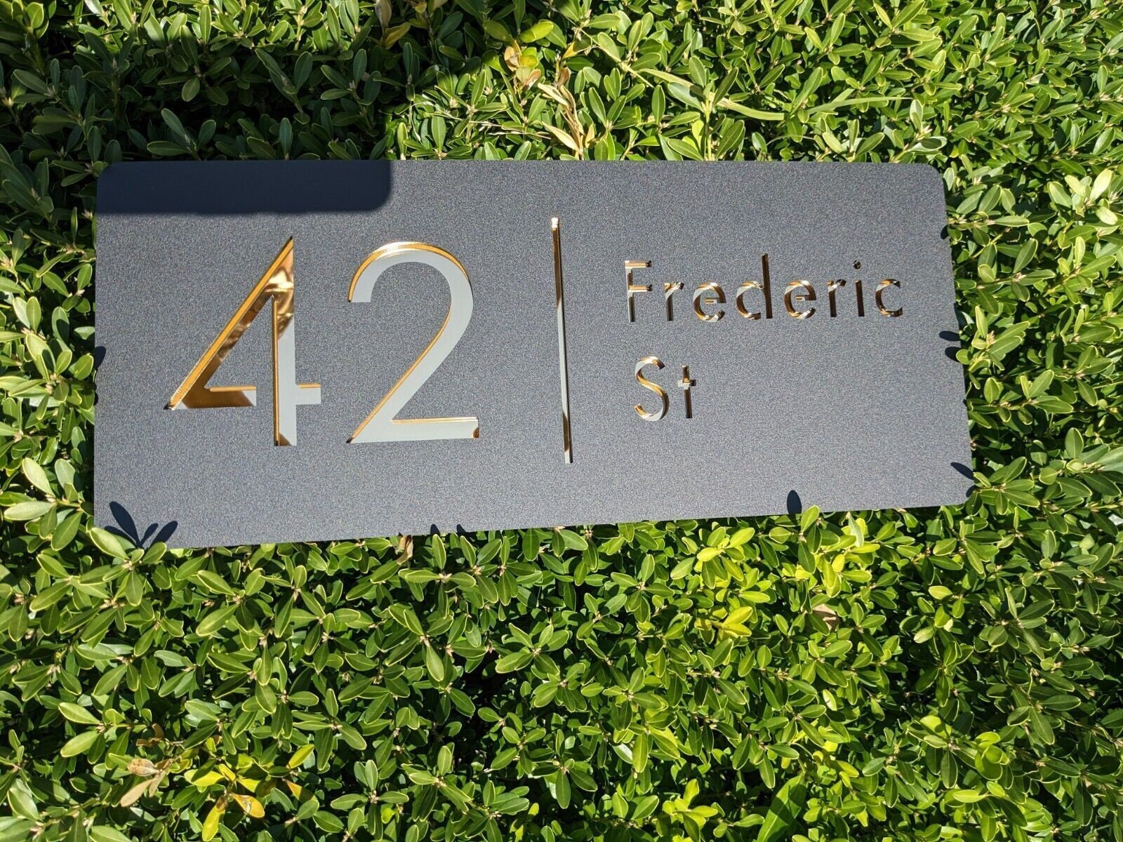 Custom Modern Acrylic House Address Sign: Metallic Colors – view 6