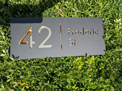 Custom Modern Acrylic House Address Sign: Metallic Colors – view 6