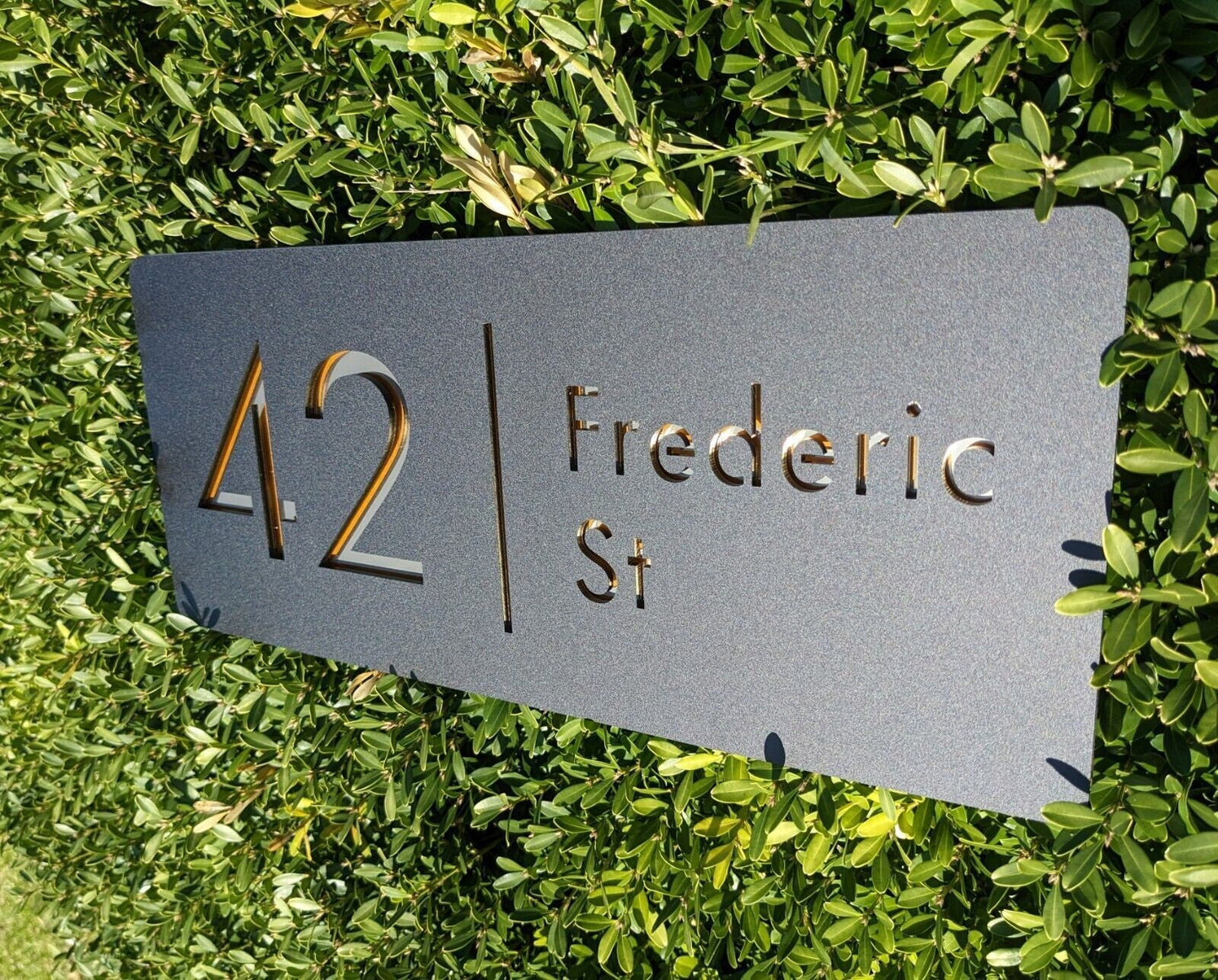 Custom Modern Acrylic House Address Sign: Metallic Colors – view 8