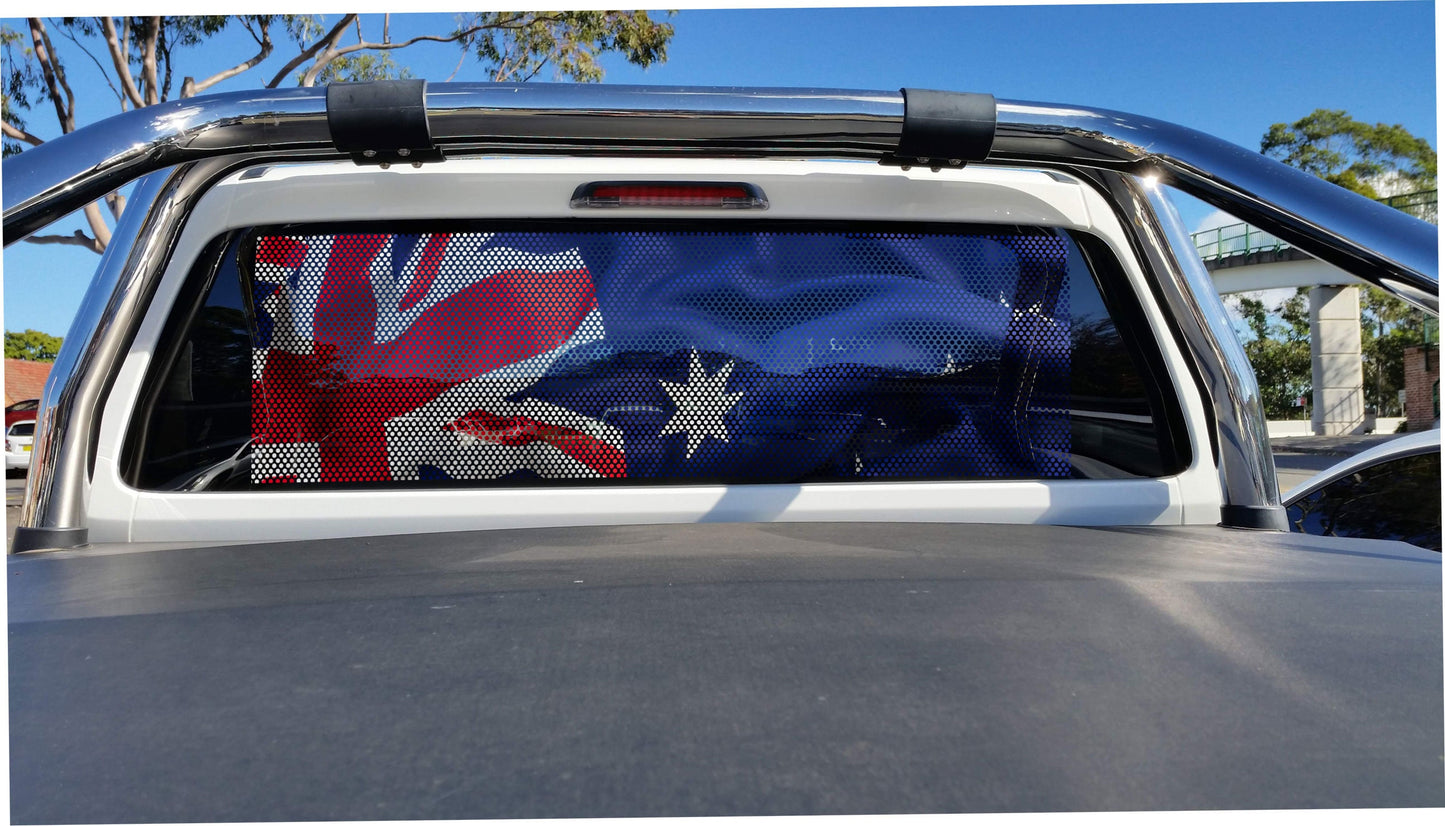 Australian Flag Perforated Window Decal: One Way Vision Sticker – view 4