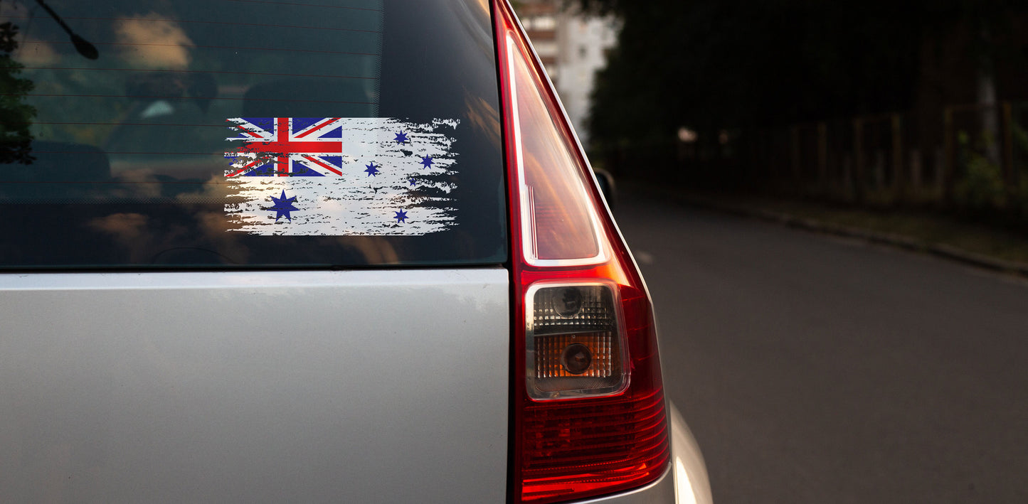 Distressed Australian Flag Decal: Car, Laptop, Helmet Sticker – view 4