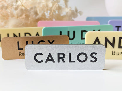 Custom Acrylic Name Badge: Pastel & Metallic, Pin or Magnetic – view 5