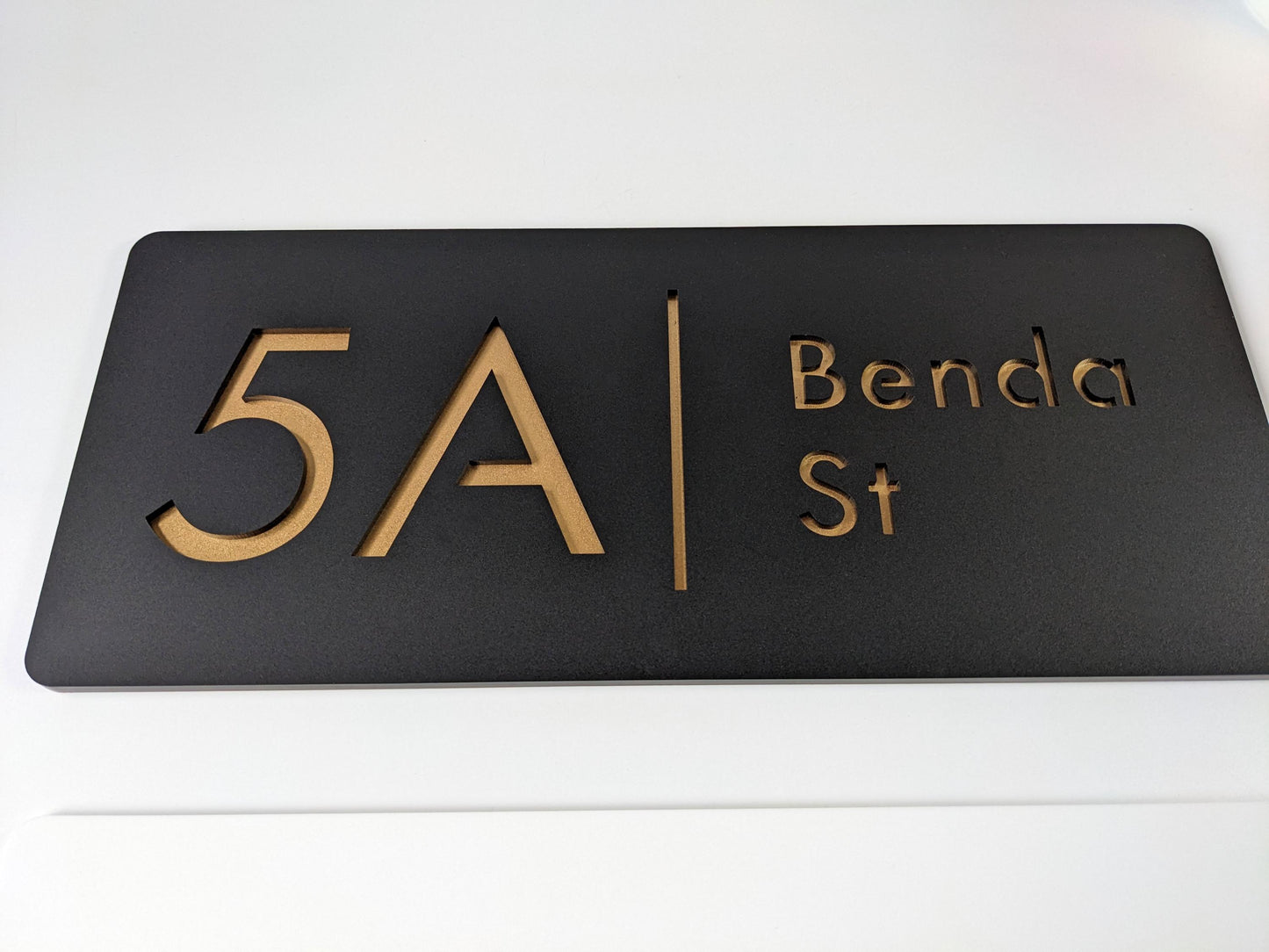 Custom Laser Cut Acrylic House Address Sign: Metallic Colors