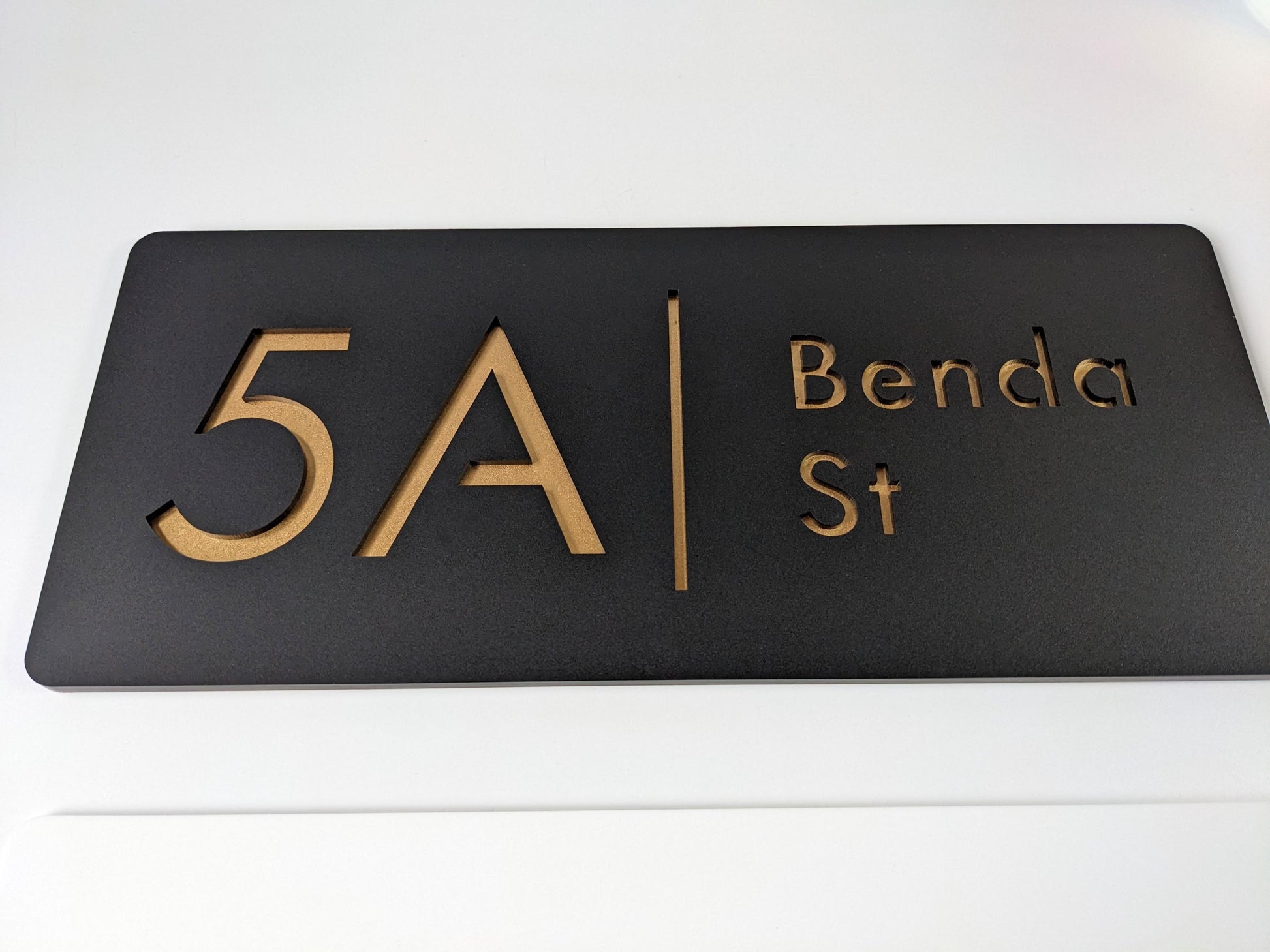 Custom Laser Cut Acrylic House Address Sign: Metallic Colors