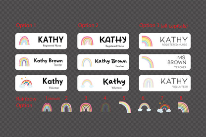 Rainbow Name Badge: Custom Acrylic ID for Staff, Volunteer, Teacher