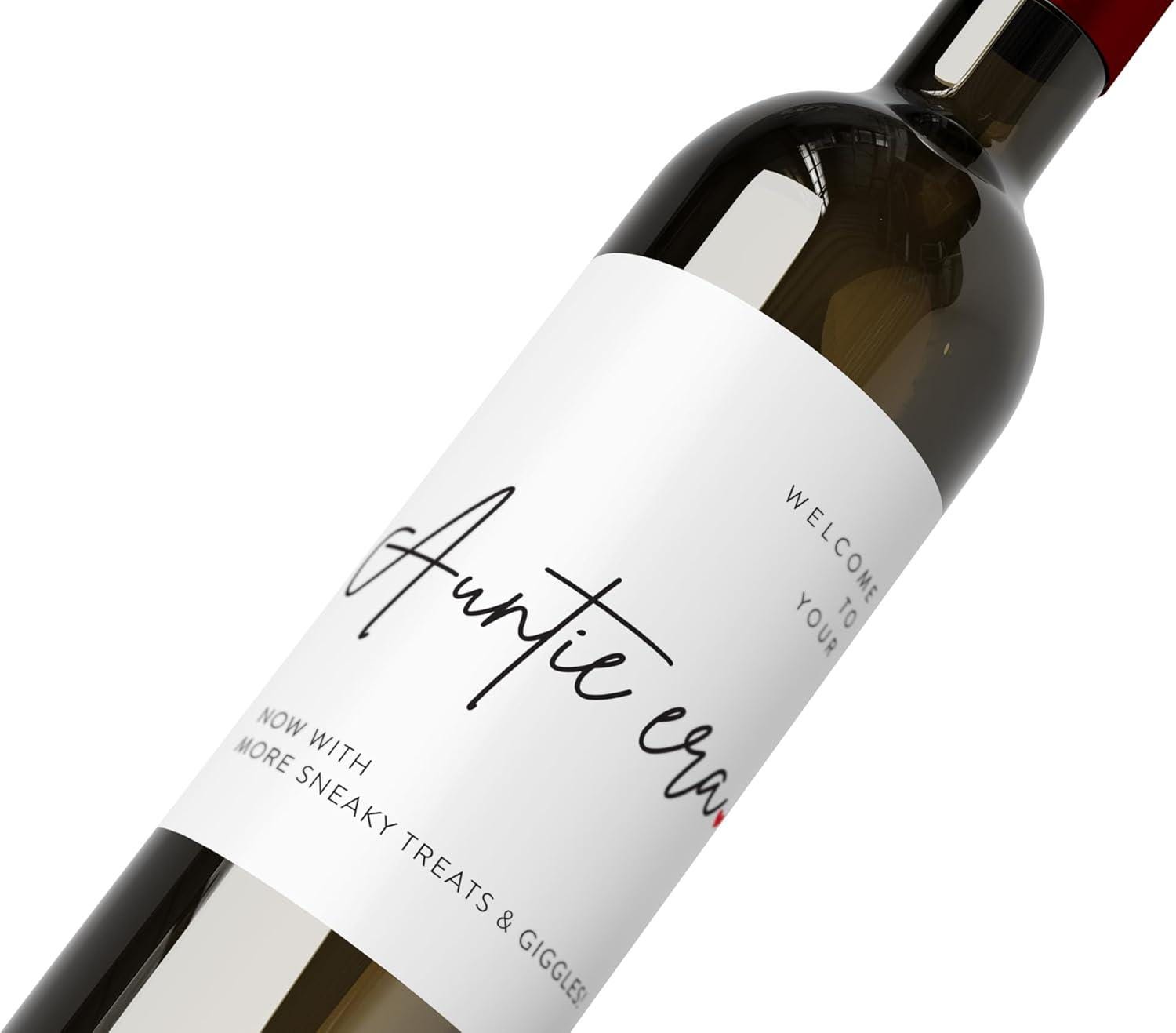 Welcome to Your Auntie Era Wine Labels: Pregnancy Announcement, Waterproof (Made in Australia) – view 4