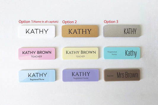 Custom Acrylic Name Badge: Minimalist Pastel Employee ID Tag – view 2