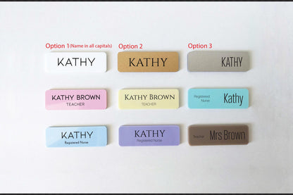 Custom Acrylic Name Badge: Minimalist Pastel Employee ID Tag