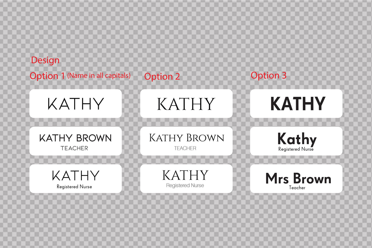 Custom Black Matte Acrylic Name Badge: White Print, Personalized ID – view 2