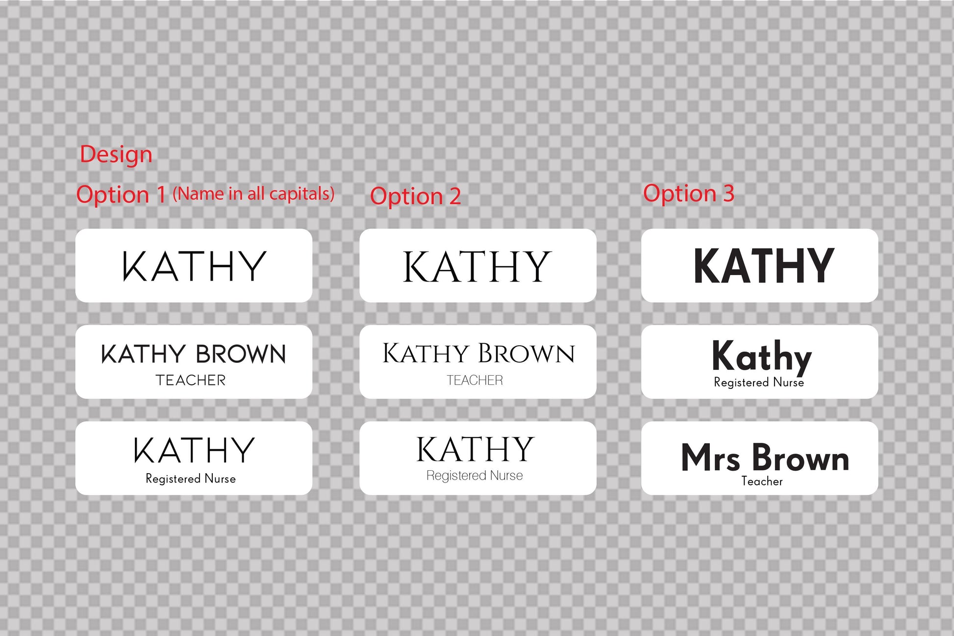 Custom Black Matte Acrylic Name Badge: White Print, Personalized ID – view 2