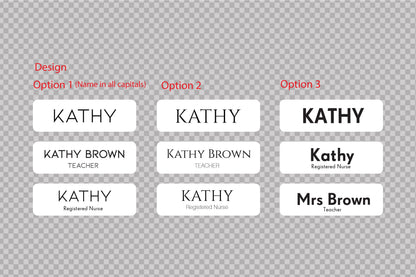 Custom Black Matte Acrylic Name Badge: White Print, Personalized ID – view 2