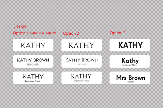Custom Black Matte Acrylic Name Badge: White Print, Personalized ID – view 2